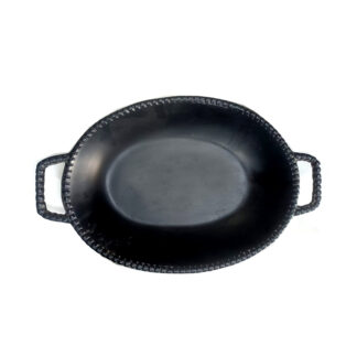 Aluminum Black Finish Oval platter is great for cooking, roasting, and heating your favorite dishes like hors d’oeuvres, roasted meats, and vegetables 470mm Dia #9198