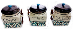 Ceramic Tea Coffee Jar Set 135mm #8821