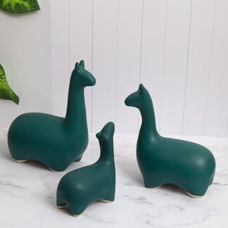 Sea Green Dinosaur Ceramic Figurine Set 3pcs 165mm #9435