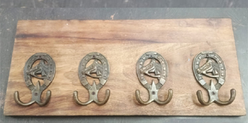 Indian Shelf Handmade Horse Hooks Hangers Handle Wall Hanging Coat Key Holders Hat Mug Kitchen Utensils Bathroom 455mm #9479