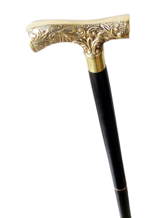 Brass Walking Stick Silver Antique Handle For Handmade Best Gift 110mm #9481 - Image 2