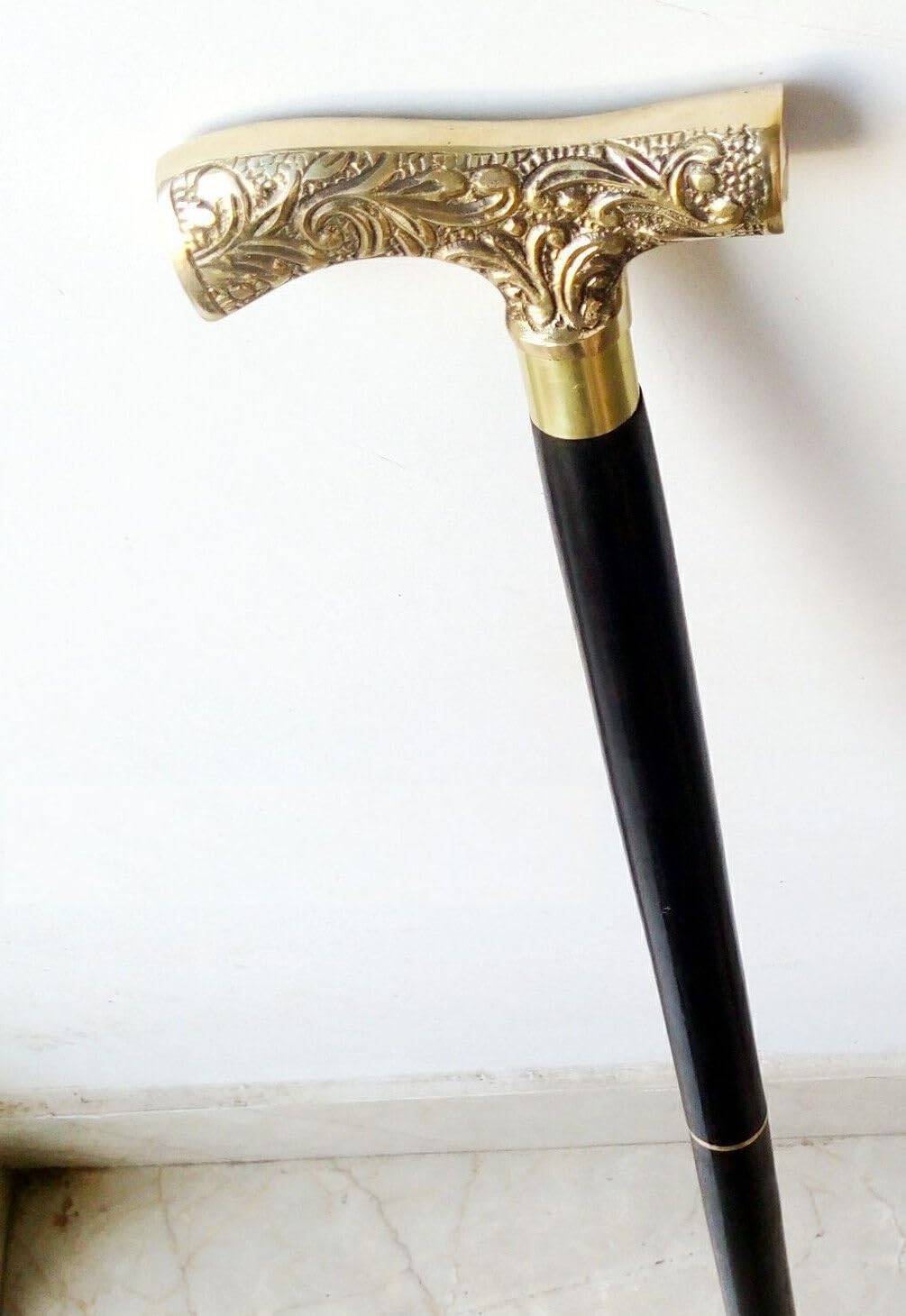 Brass Walking Stick Silver Antique Handle For Handmade Best Gift 110mm #9481 - Image 5