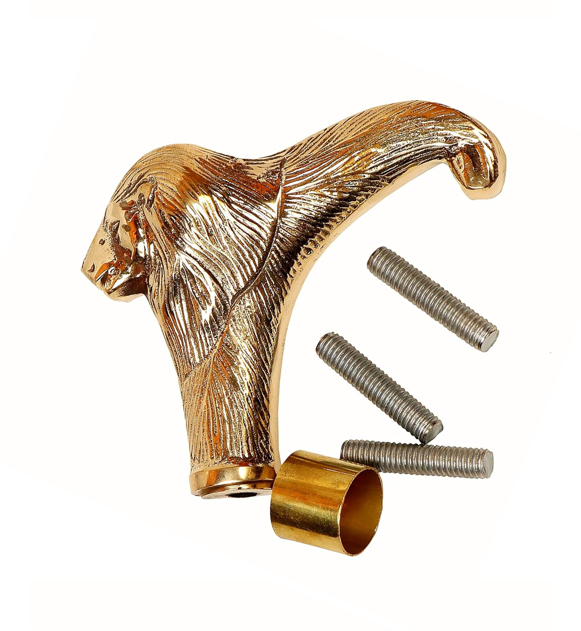 Brass Walking Stick Handle Lion Head Vintage Gift for Men 110mm #9478 - Image 3