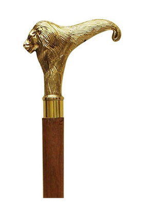 Brass Walking Stick Handle Lion Head Vintage Gift for Men 110mm #9478