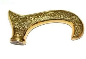 Brass Solid Handle Antique Style Victorian Cane For Wooden Walking Stick handle Polish Brass	125mm #9479