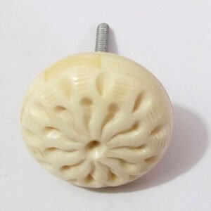 CABINET KNOB BONE TURKISH ENGRAVED CABINET FURNITURE 40mm # 2174 (Set of 6 Pcs)