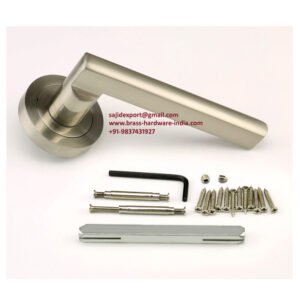 Brass Lever Door Handle on Rosette Manivelas 50mm Polished Chrome #1067