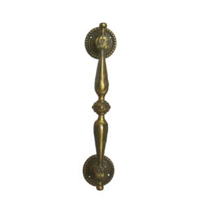 Brass Door Pull Handle On Rosettes Decorative 290mm #1103