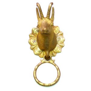 Brass Solid Goat Door Ring Knocker 200mm #1123