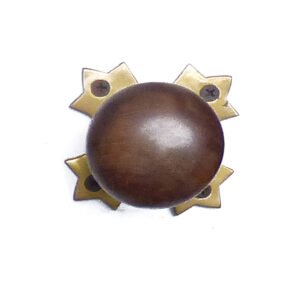 BROWN BEEHIVE DOOR KNOB ON BRASS ROSETTE 50mm #1195