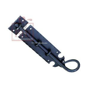 Hand Forged Wrought Iron Slide Gate Bolt Fleur de Lys 245mm #1209
