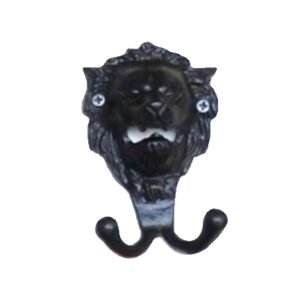 Cast Iron Animal Coat Hook"Lion Head" Style & Opener"Lion Head" 130mm #1265 Matt Black Finish