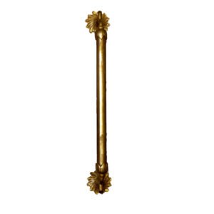 Brass Long Door Pull Handle On Ornate Rosette 470mm #1269