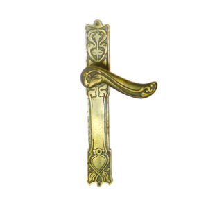 Brass Door Handle On Plate 240mm Plate, 110mm Handle #1281