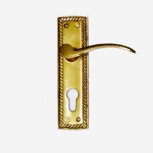 Brass Georgian Brass Lever Lock Door Handle On Plate 165mm #1287