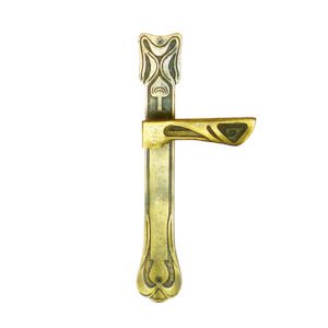 Brass Door Handle On Plate 245mm Plate , 120mm Handle #1291