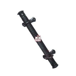 Anvil Hand Forged Iron Large Door Pull Handle on Rosette Black Matt Finish Herrajes Castellanos Manillon 420mm #1312