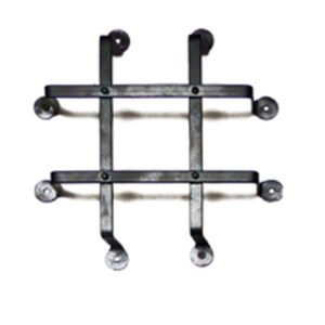 Speak-Easy Decorative Door Forged Iron Grill for Peephole and Door Viewer in Home, Office & Wine Cellar with Penny design Legs  250mm #1327