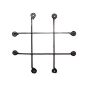 Speak-Easy Decorative Door Forged Iron Grill for Peephole and Door Viewer in Home, Office & Wine Cellar, with Penny Legs 300mm #1328