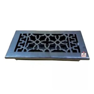 Cast Iron Heavy Duty Walkable Floor Register Easy Adjust Air Supply Lever Floor Vents - Seattle Design - Vent Cover for Home Floor - Black Powder Coated 290mm #1344