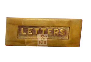 Solid Brass Victorian Letter Plate "LETTER" Letter Box Cover Polish Brass Finish 250mm #1377