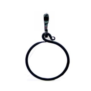 Hand Forged Iron Towel Ring Holder Wrought Iron Handmade Wall Mounted Hand Towel Holder Blacksmith Wall Mounted Towel Rack Heavy Duty 240mm #1388
