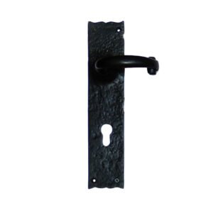 Cast Iron Edwardian Lever Door Handle On Plate With Keyhole 72x160mm #1442