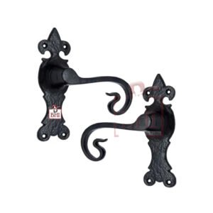 Cast Iron Door Handle On Plate 170mm #1446