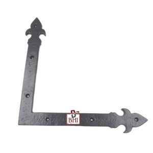 Cast Iron Corner Strap Fancy Fleur De Lys 300mm #1510