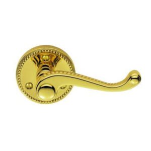 Brass Georgian Lever Door Handle On Rosette 90mm #1559
