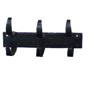 Hand Forged Iron Rail Hooks with Three Hangers 175mm #1616 Bees Waxed Oil Black Rustic Finishes