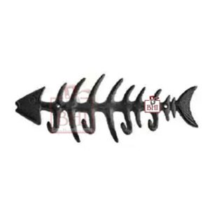 Cast Iron Animal Coat Hook"FISH" Style 300mm #1656 Matt Black Finish