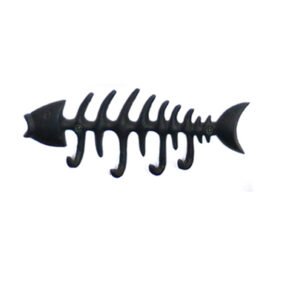 Cast Iron Animal Coat Hook"FISH" Style 200mm #1658 Matt Black Finish