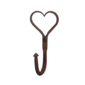 Hand Forged Iron Coat Hook "Heart" 50mm #1682