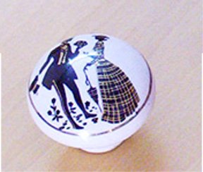 Cabinet Knob White Ceramic 40mm #18008 (Set of 6 Pcs)