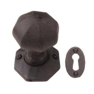 Bronze Door Knob 50mm Octagonal design on Rosette # 19104
