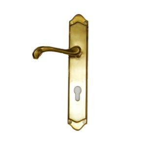 Brass Door Handle On Plate 275mm #198