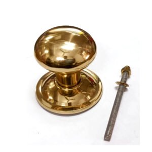 BRASS FIXED DOOR KNOB FRENCH STYLE 75mm#1987