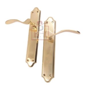Brass Lever Mortise Door Handle On Plate 240mm #200
