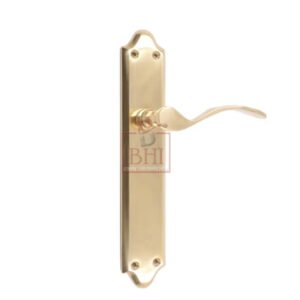 Brass Door Handle On Plate 240mm #200