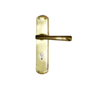 Brass European Design Brass Lever Lock Door Handle On Plate 195mm #208