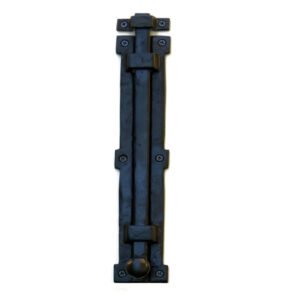 Cast Iron Door Bolt Straight Black Surface Mounted Door Bolt, Sliding Door Lock, Lock Bolts for Securing Internal Doors for Bedrooms, Bathrooms, Storage Units and Cupboards Black Powder Coated Finish 300mm #2292