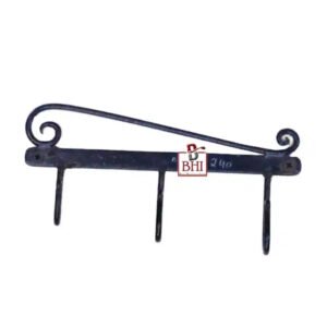 Hand Forged Iron Wall Hook-Three Hangers 175mm #240