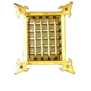 Brass Speak-Easy Door Small Window Grill Fleur de Lys design Heat Grill 170mm #2411
