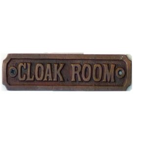 Cast Iron Antique Style "CLOCK ROOM" Sign Plaque Toilet loo Hotel Guest House Restaurant Pub Inn Bed and Breakfast Cloakroom Copper Antique Vintage Finish 140mm #2482