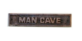 Cast Iron Hand Made Man Cave Sign Shed Antique Style Plaque Christmas Day Gift Idea for Dad Daddy Present Gift For Him Door Sign Plaque Copper Antique Finish 230mm #2484