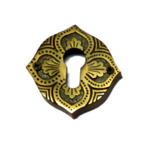 Brass Euro Escutcheons Brass Antique Finish Escutcheon Cylinder Keyhole Euro Door Lock Cover for Security and Protection from Key Damage, Durable Escutcheon Plate with Concealed Screws 72mm #2488