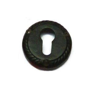 Cast Iron Euro Escutcheons Black Powder coated Escutcheon Cylinder Keyhole Euro Door Lock Cover for Security and Protection from Key Damage, Durable Escutcheon Plate with Concealed Screws 58mm #2490