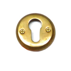 Euro Escutcheons Polished Brass, Escutcheon Cylinder Euro Door Lock Cover for Security and Protection from Key Damage, Durable Escutcheon Plate with Concealed Screws 55mm #2493