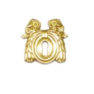 Brass Victorian Standard Profile Keyhole Open Lock Cover Plate Escutcheon Brass Door Escutcheon Euro Cylinder Keyhole Polish Brass Finish 45mm #2498